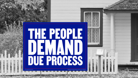 Yard sign - The people demand due process